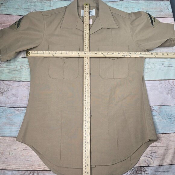 USMC Vintage Khaki Short Sleeve Dress Shirt, Men's 15 1/2 - Picture 5 of 7